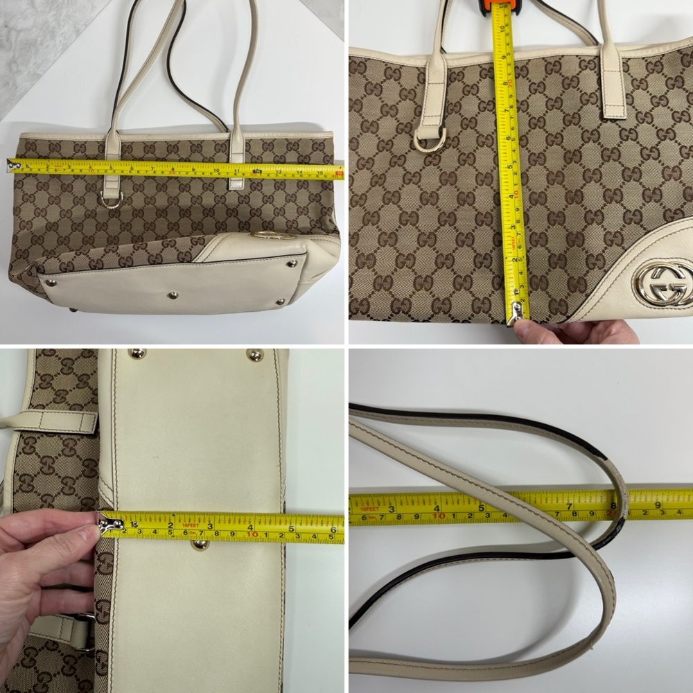 Gucci | GG Canvas New Brit Tote Bag | Beige/Brown - Picture 13 of 16